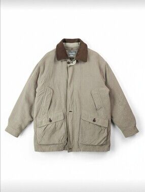 Rainforest Suede Waxed Canvas Field Jacket XL Brown Corduroy Collar Hunting